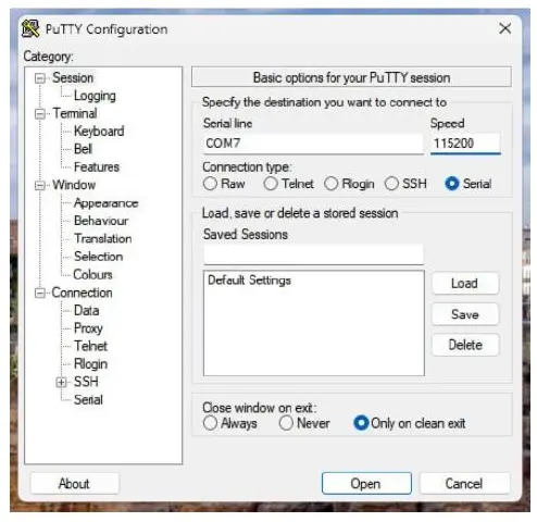 Adapter connection to the board